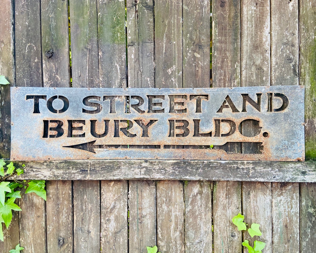 Antique Beury Building Subway Light Sign Art Deco Architectural Salvage