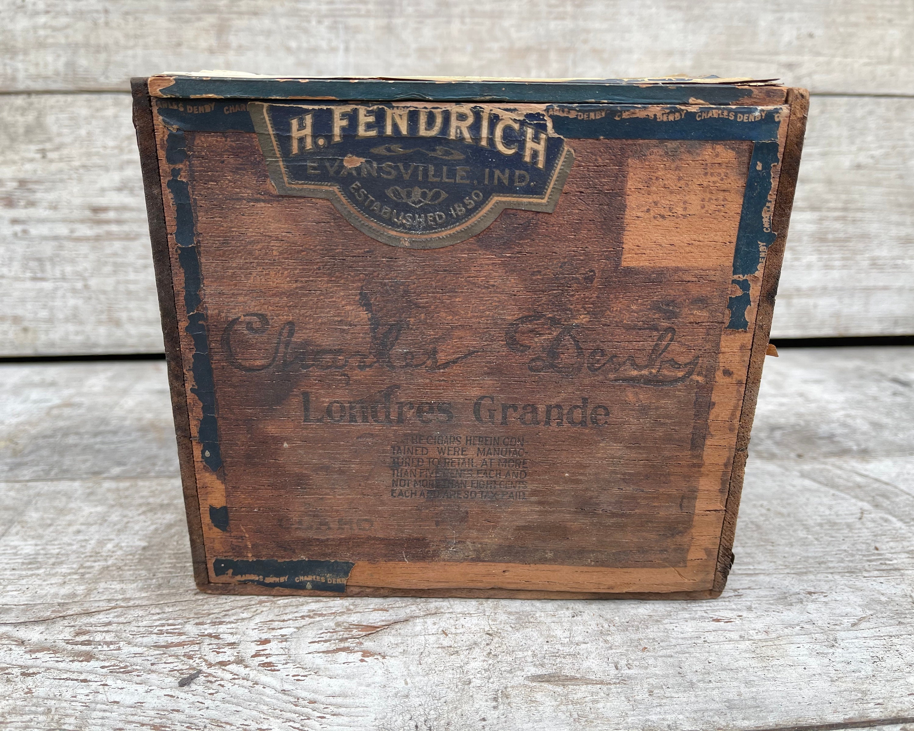 Antique Cigar Box Wooden Cigar Container Vintage ADVERTISING | Etsy