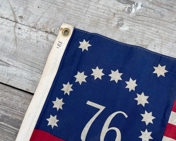 Vintage 1976 Bicentennial Bennington Flag: 13 Star American Decor