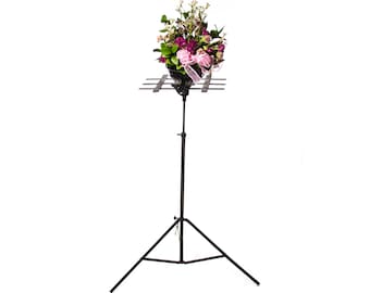 Antique Cast Iron Plant Stand: Adjustable Swivel Flower Holder