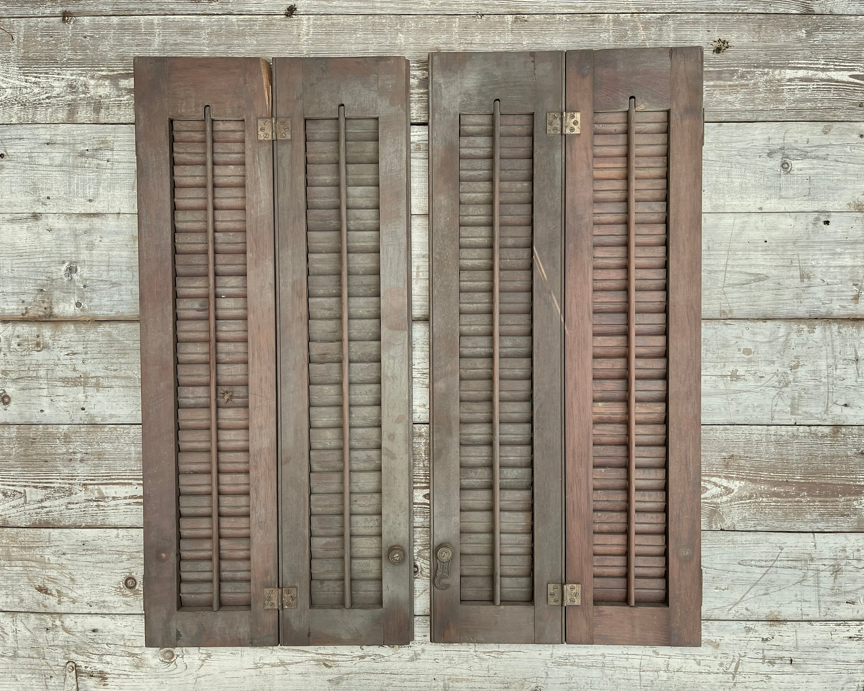 Antique Shutters Doors Louvered Panel Doors Interior Etsy
