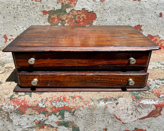 Antique Spool Cabinet Wooden Sewing Cabinet Two Drawer Chest | Etsy