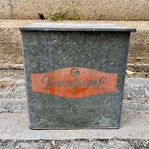 Antique Galvanized Milk Box Pensupreme Dairy Farmhouse Antiques Rustic Home Decor Milkman Doorstep Porch Large Cooler Advertising Antiques