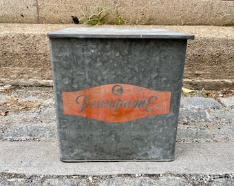 Boîte à lait antique galvanisée : décoration de ferme laitière Pensupreme