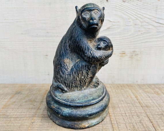 Figurine Ancienne Singe - Objet Déco Vintage - Collection Monkey