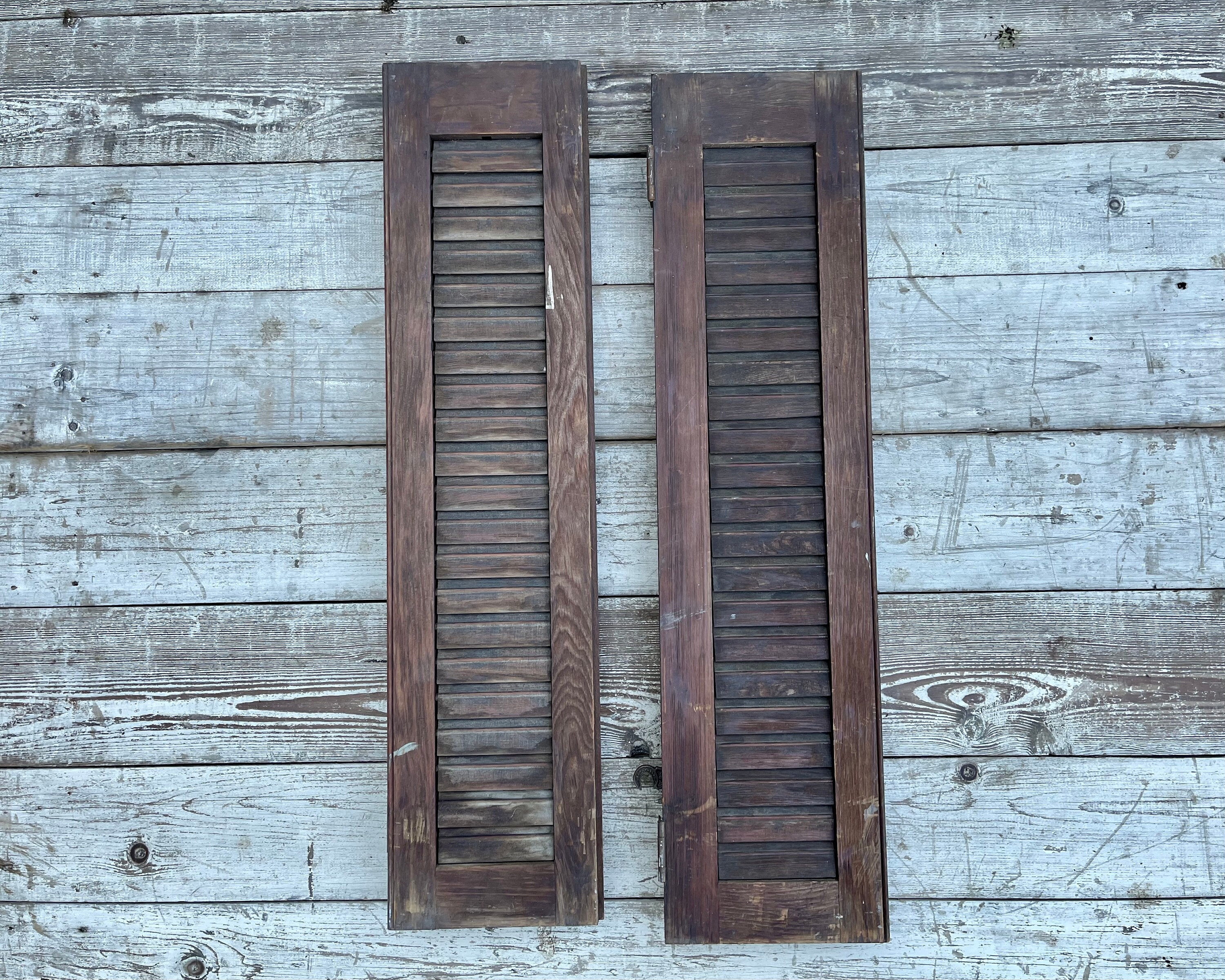 Antique Shutters Doors Louvered Panel Doors Interior Etsy
