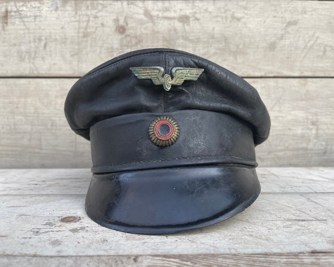Antique Leather Motorcycle Hat Motorcycle Visor Leather Etsy