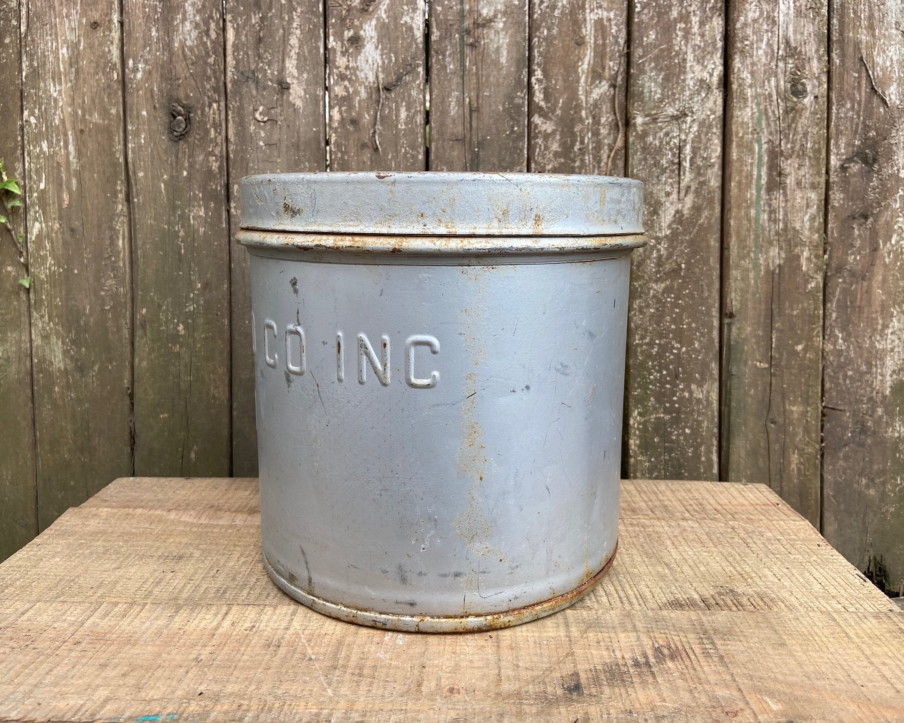 Antique Metal Milk Can With Lid Breyers Ice Cream Dairy Etsy