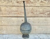 Antique Finial, Cupola Roof Topper, Pointed Cone Top Ball Base, Architectural Salvage Antiques, Vintage Rustic Home Decor, Shabby Chic Tin