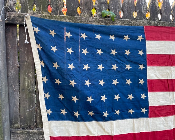 Vintage 48 Star American Flag: WWI-WWII Era Patriotic Decor (4' X