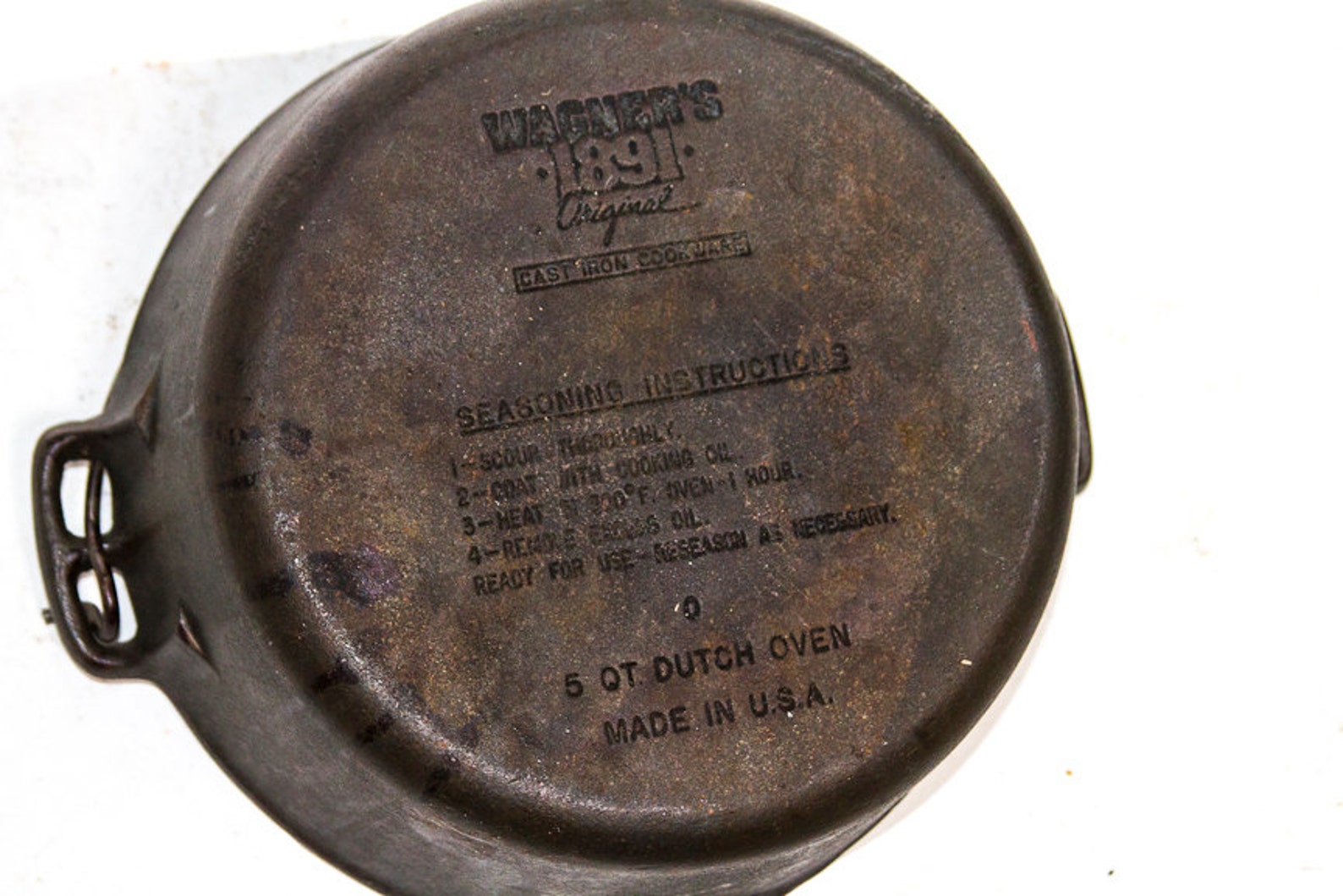 Vintage Cast Iron Dutch Oven Wagner's 1891 Original 5 Qt Etsy