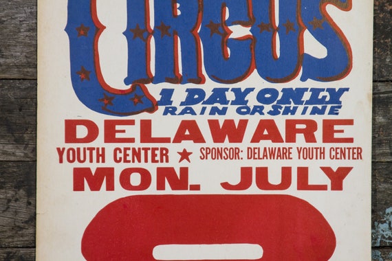 Vintage Von Bros Circus Poster: Delaware Youth Center, July 8