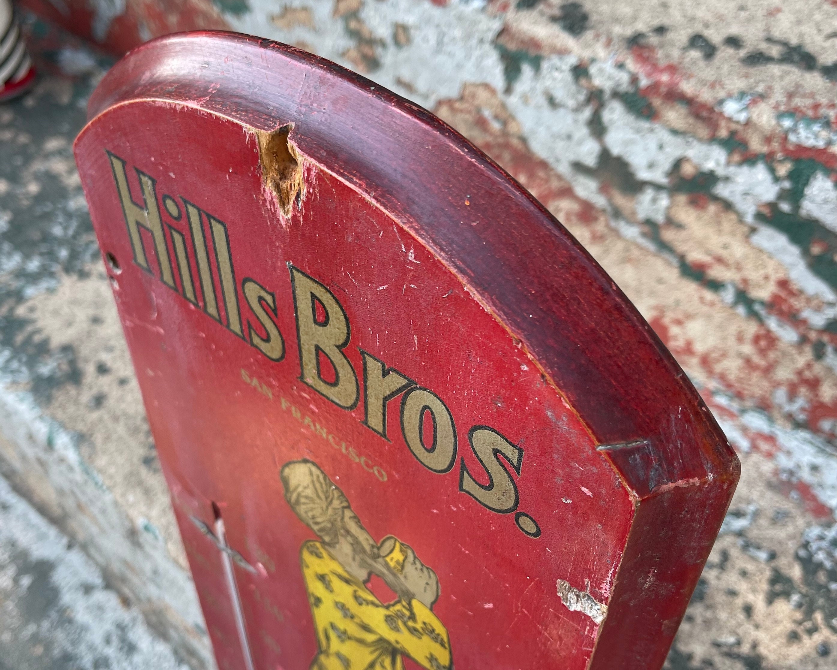 Buy Antique Hills Bros Coffee Wooden Advertising Thermometer Sign, Vintage  Coffee Shop, Coffee and Teas, San Francisco California, Wall Decor Online  in India 
