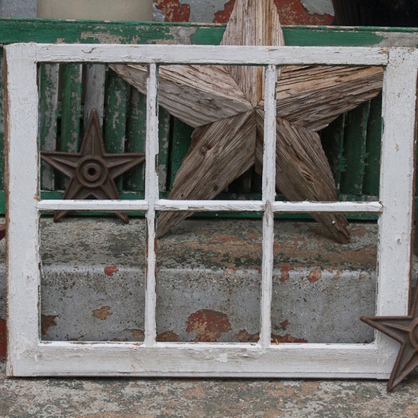 Antique Six Pane Window Salvaged from Old Barn, Rustic Window Frame, Architectural Salvage Antiques, Shabby Chic, Large Window Frame Frame