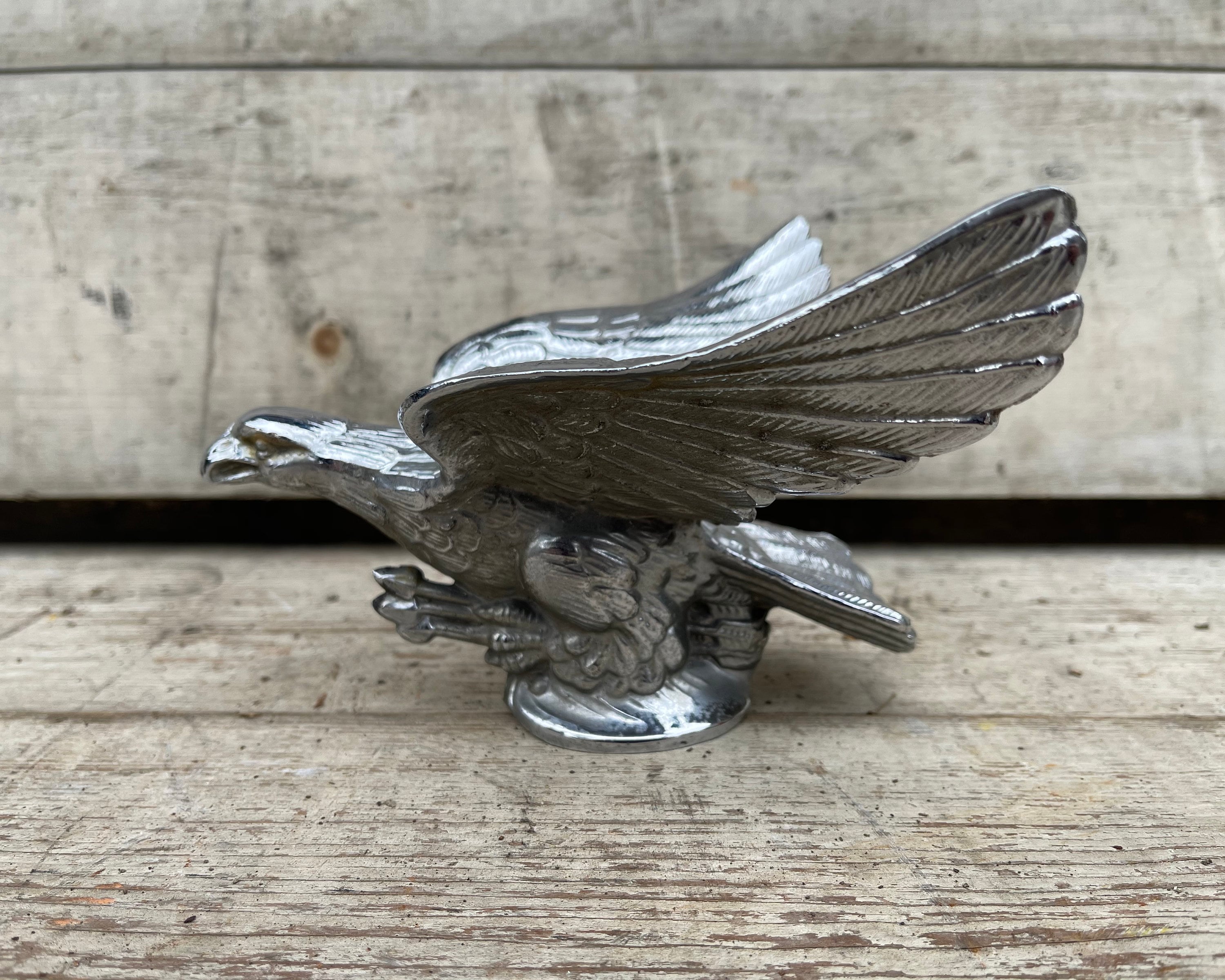 Vintage Hood Ornament Large Chrome EAGLE Car Mascot Topper Etsy