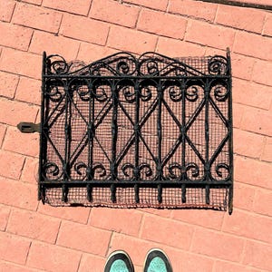 Antique Wrought Iron Garden Gate with Chicken Wire: Shabby Chic Victorian Decor