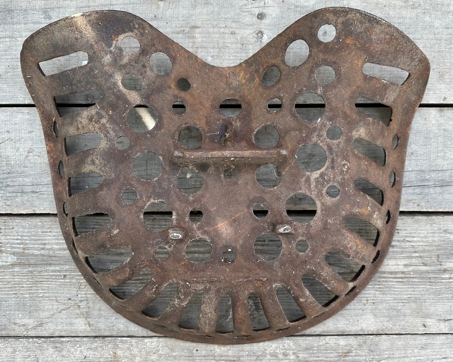 Antique Tractor Seat, Vintage Metal Cast Iron Tractor Seat, Farm