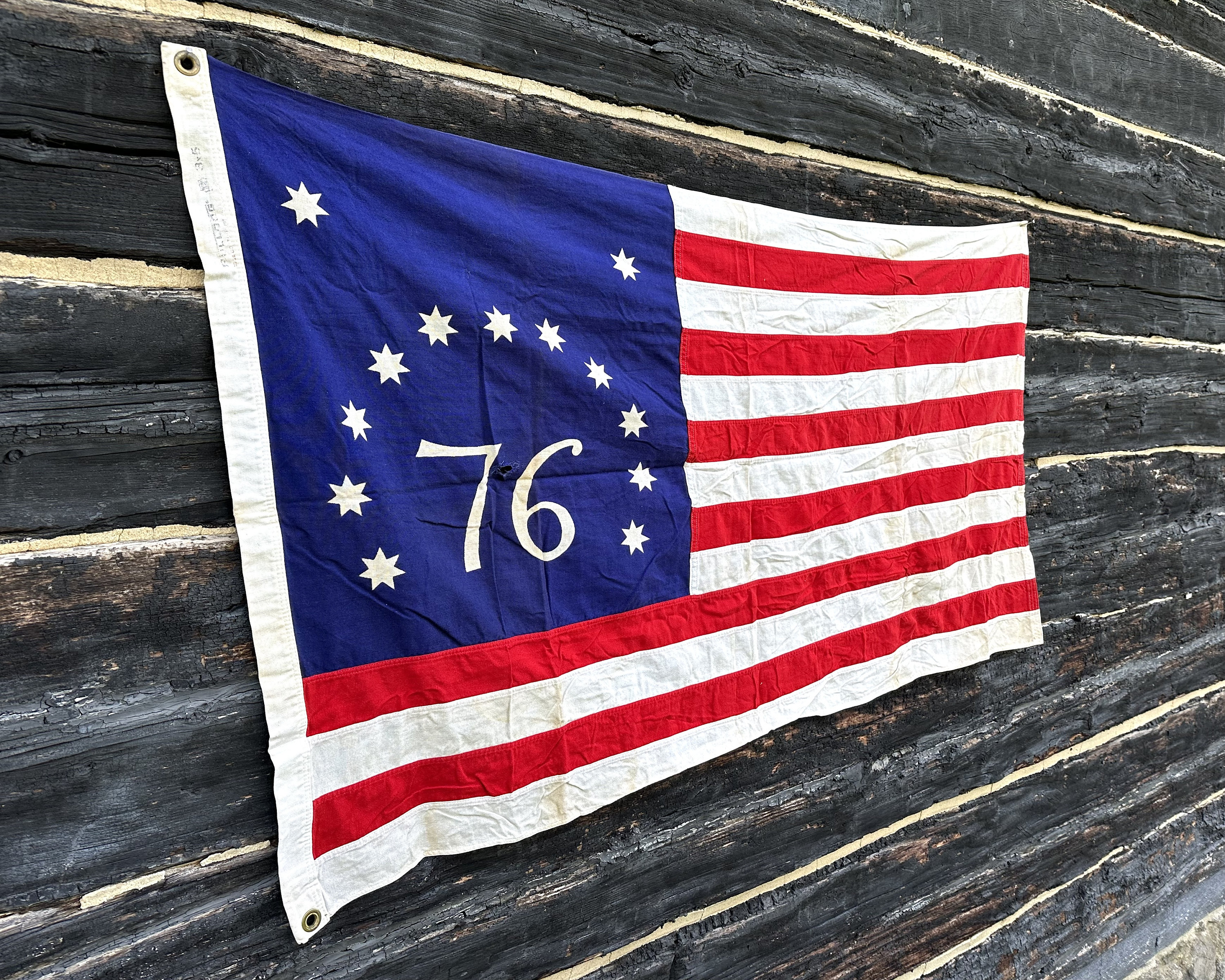 Vintage Bennington Flag Bicentennial American Flag Cotton 1976