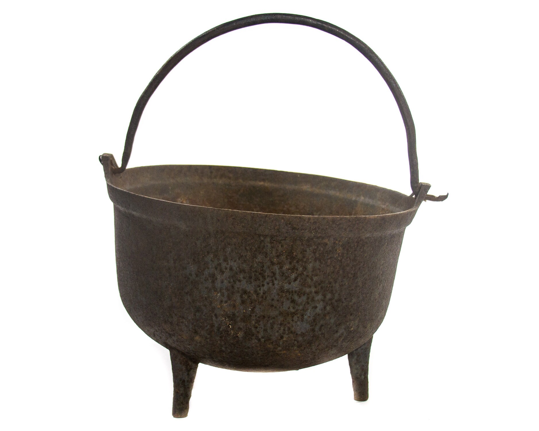 Large Cast Iron Cauldron Antiqued Footed Cauldron with Gate Etsy