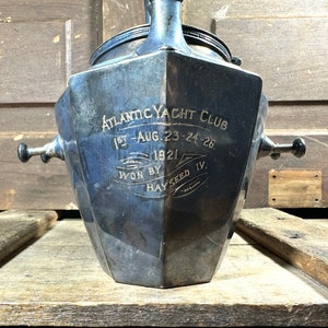 Atlantic Yacht Club Silverplate Trophy Teapot 1921 HAYSEED IV, Chester Yacht Club Boat, Antique Boating Nautical Home Decor, Presentation