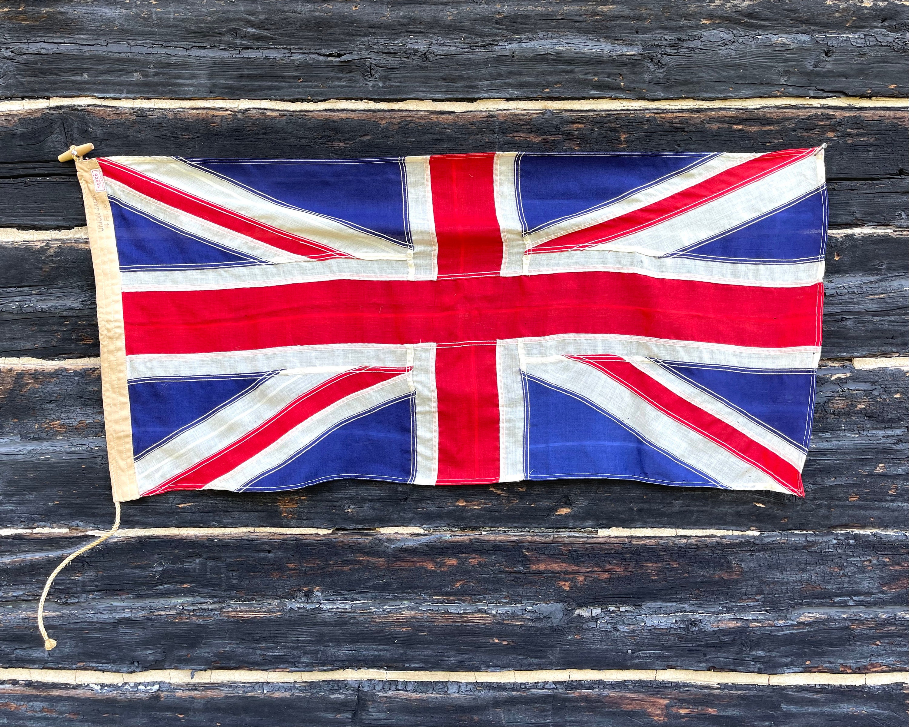 イギリス製ユニオンジャック国旗 アンティーク国旗 ヴィンテージ ユニオンジャック旗、イギリス第二次世界大戦旗