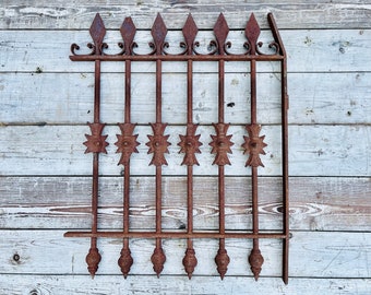 Antique Garden Fence, Wrought Iron Gate, Victorian SPIKED Gate, Outdoor Decorations, Window Gate Shabby Chic Decor, 1800s Salvage, Yard Art