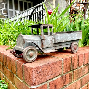 Antique Pressed Steel Toy Truck, Early Metal Delivery Truck, LARGE 21'', Rustic Home Decor