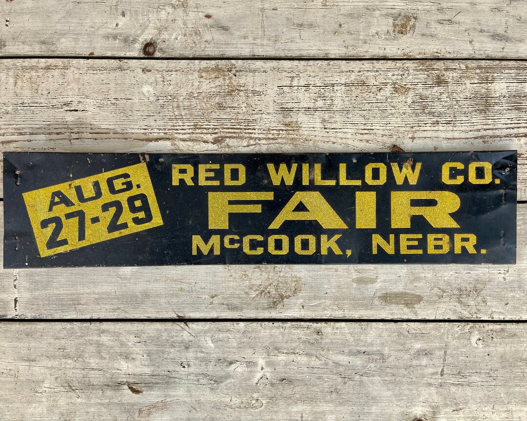 Mccook Nebraska Advertising Sign Red Willow County Fair Sign Etsy