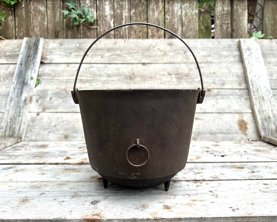 Large Antique Cast Iron Cauldron, Farmhouse Antiques, Witch's Caldron
