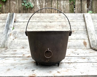 アンティーク鋳鉄製大釜（ハンガー付き）：農家の豆鍋 - Etsy 日本