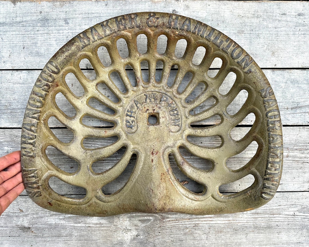 Antique Tractor Seat, Vintage Baker & Hamilton Champion Cast Iron