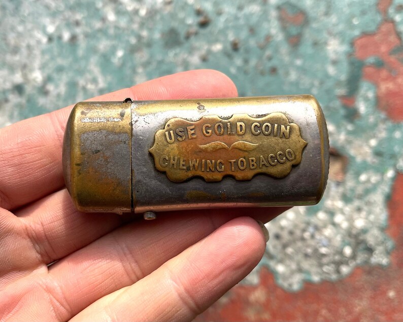 Gold Coin Chewing Tobacco Match Safe Advertising Match Safe Etsy