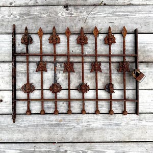 Antique Garden Fence, Wrought Iron Gate, Victorian Metal Gate, Outdoor Decorations, Old Chippy, Shabby Chic Decor, Window Gate, Yard Art
