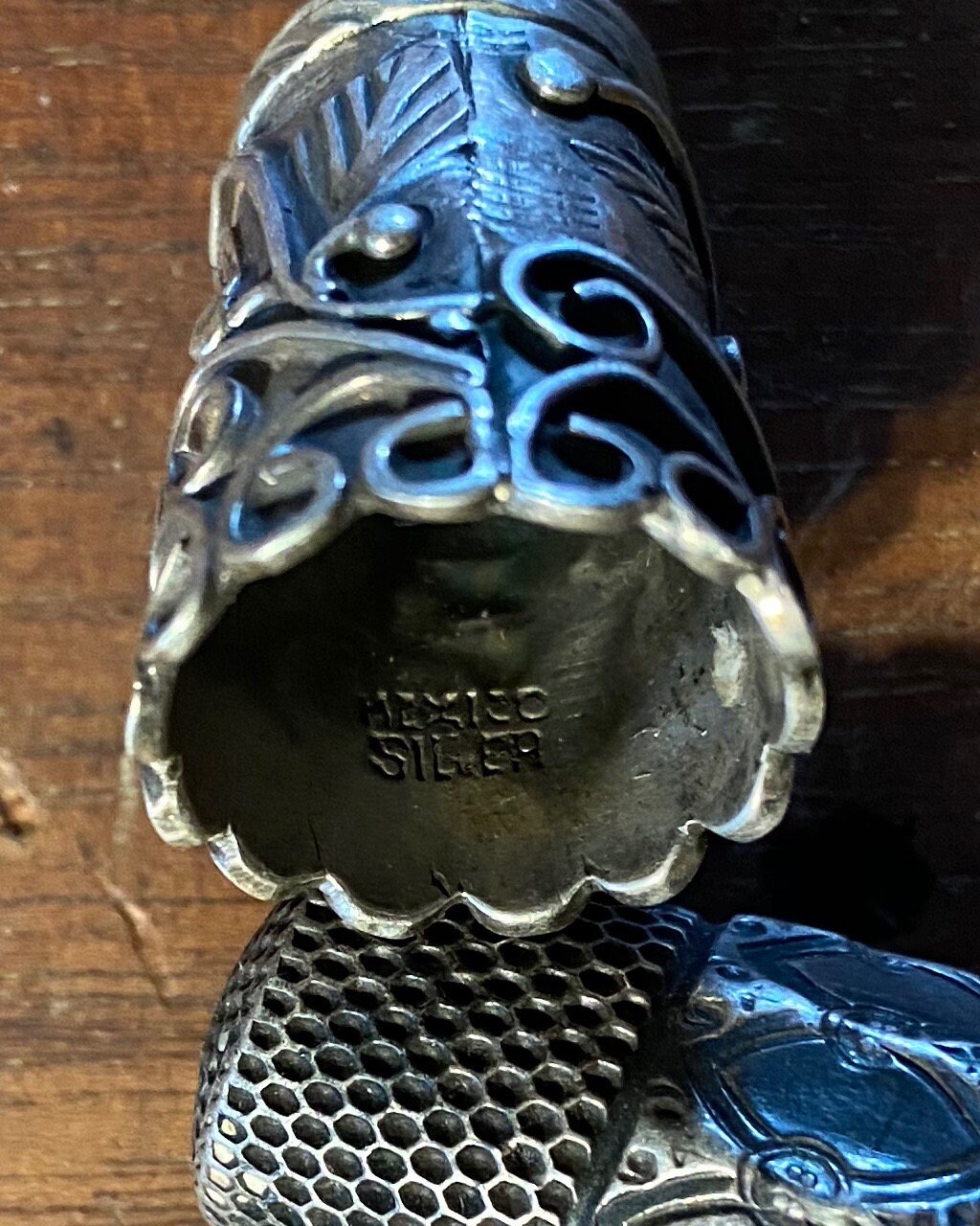 Vintage Sterling Silver Thimble Large Mexican Silver Thimble Etsy