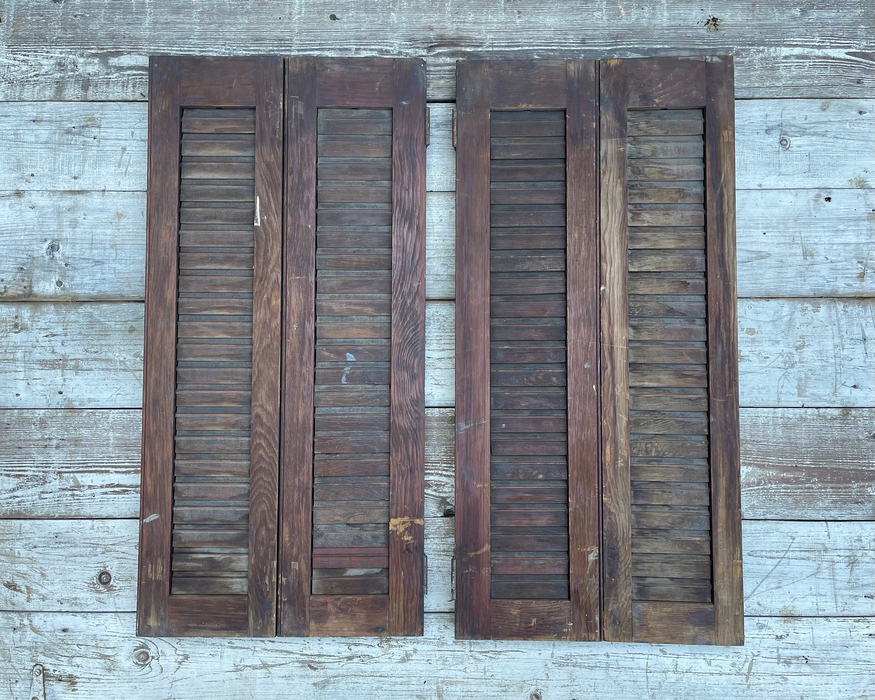Antique Shutters Doors Louvered Panel Doors Interior Etsy