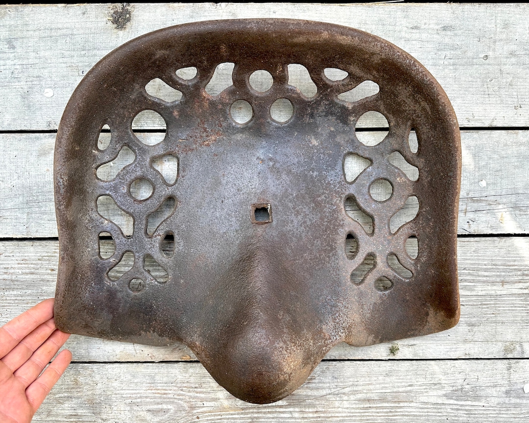 Antique Tractor Seat, Vintage Metal Cast Iron Tractor Seat, Farm