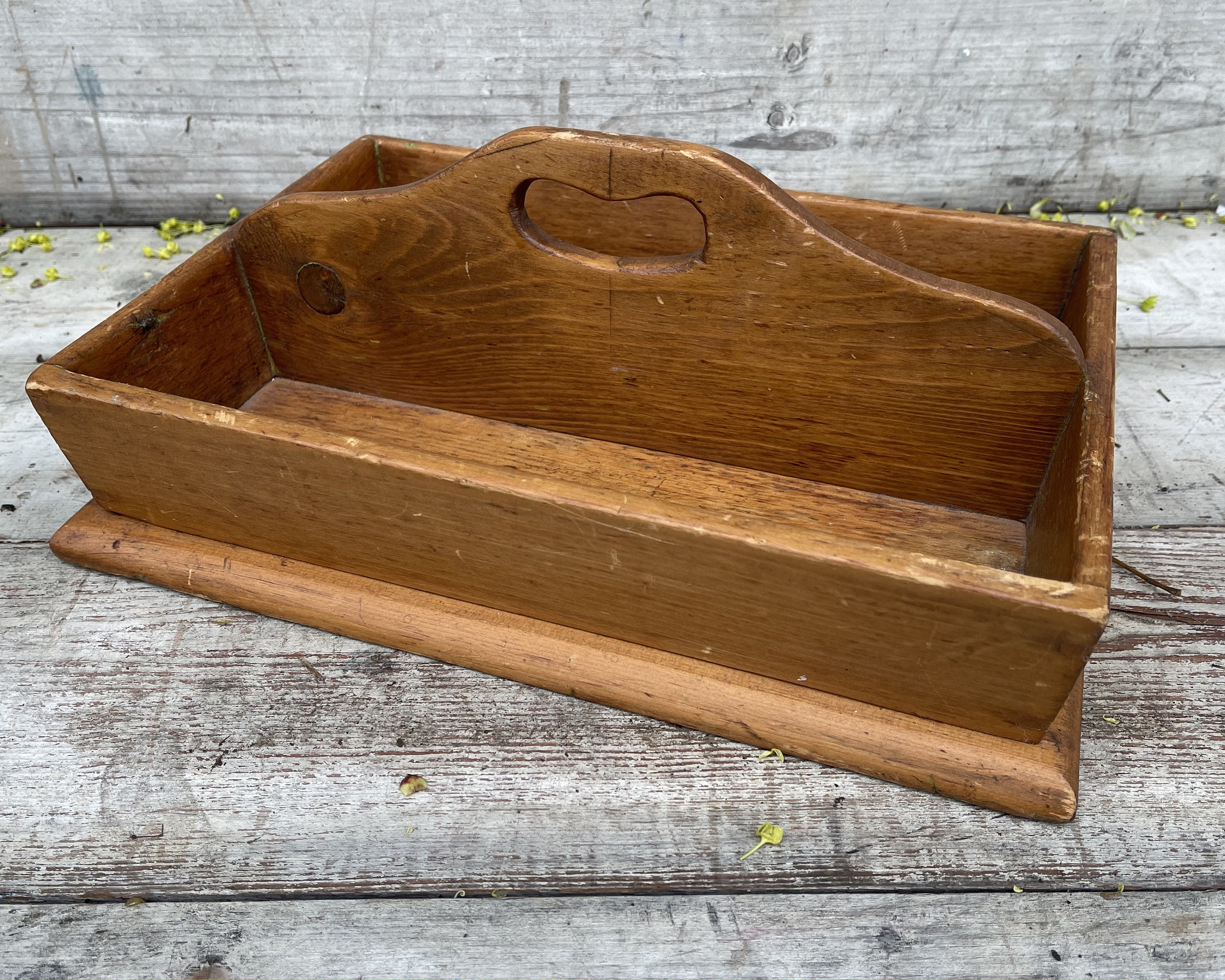 Antique Wooden Table Box Primitive Cutlery Box Divided Box Etsy