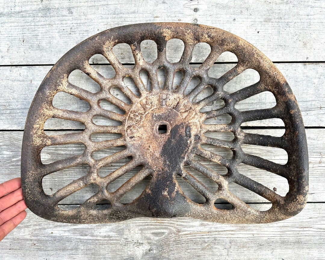 Antique Tractor Seat, Vintage DEERING Cast Iron Tractor Seat, Farm