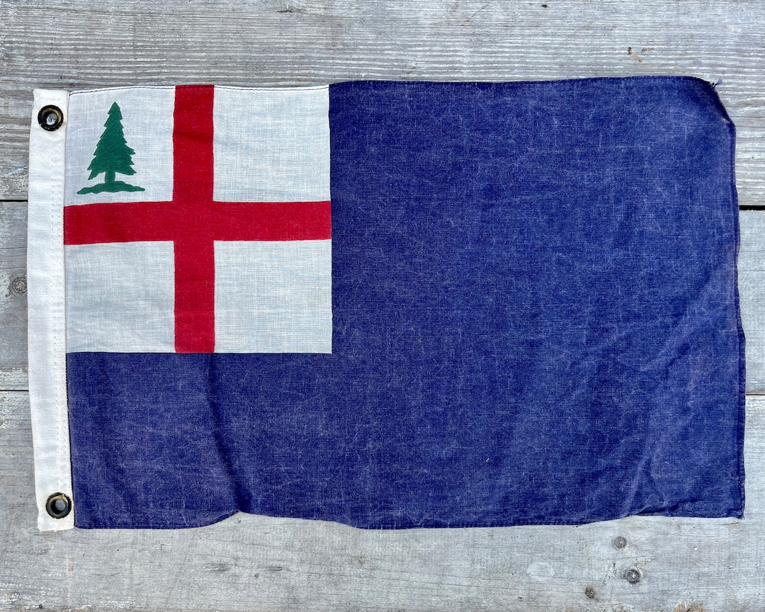 Vintage Bunker Hill Flag: New England Pine Tree Nautical Decor - Etsy UK