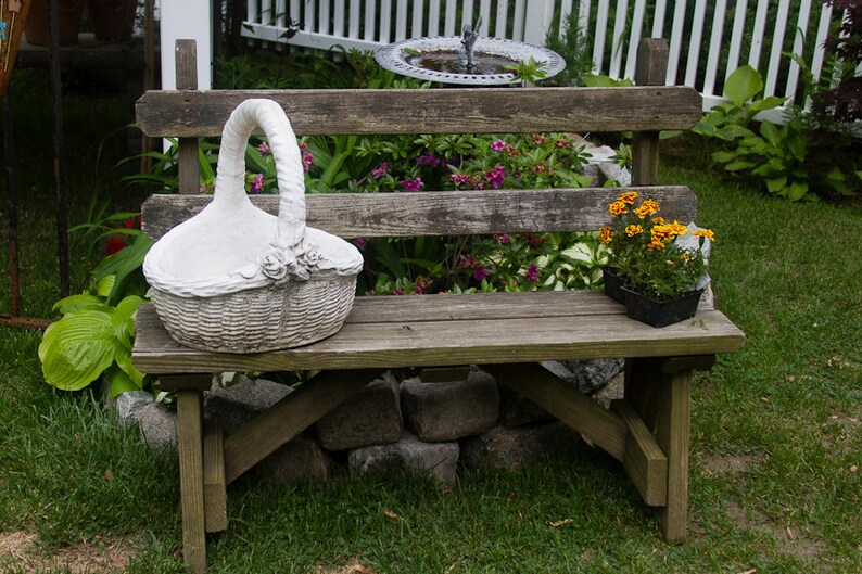 For Maggie Large Cement Basket Planter Garden Decor Large Etsy