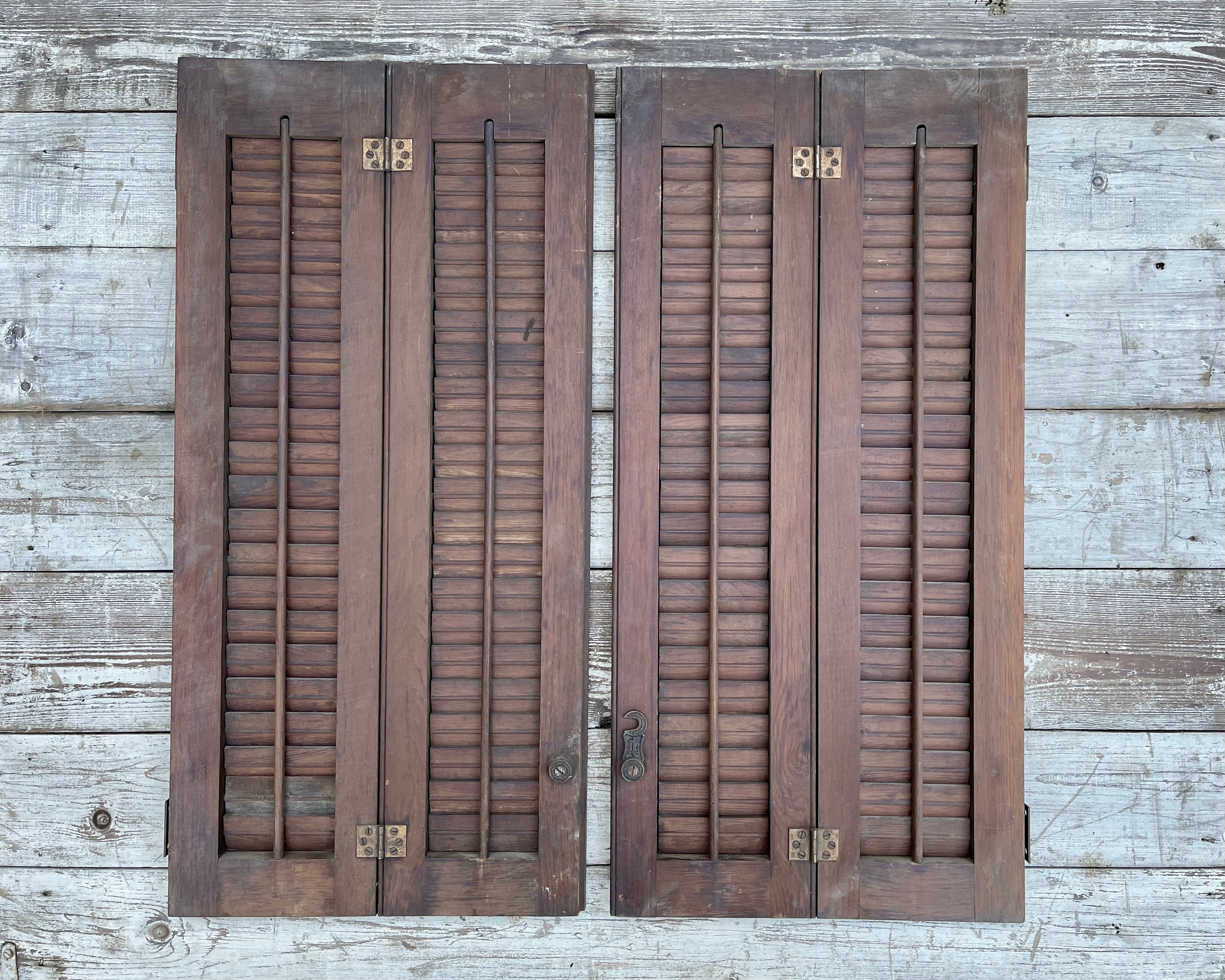Antique Shutters Doors Louvered Panel Doors Interior Etsy