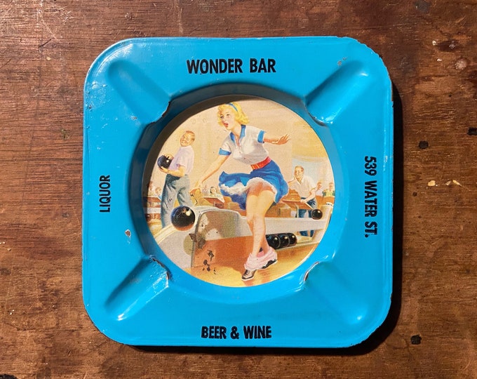 Vintage Advertising Ashtray Risque Women Bowling Panties WONDER BAR
