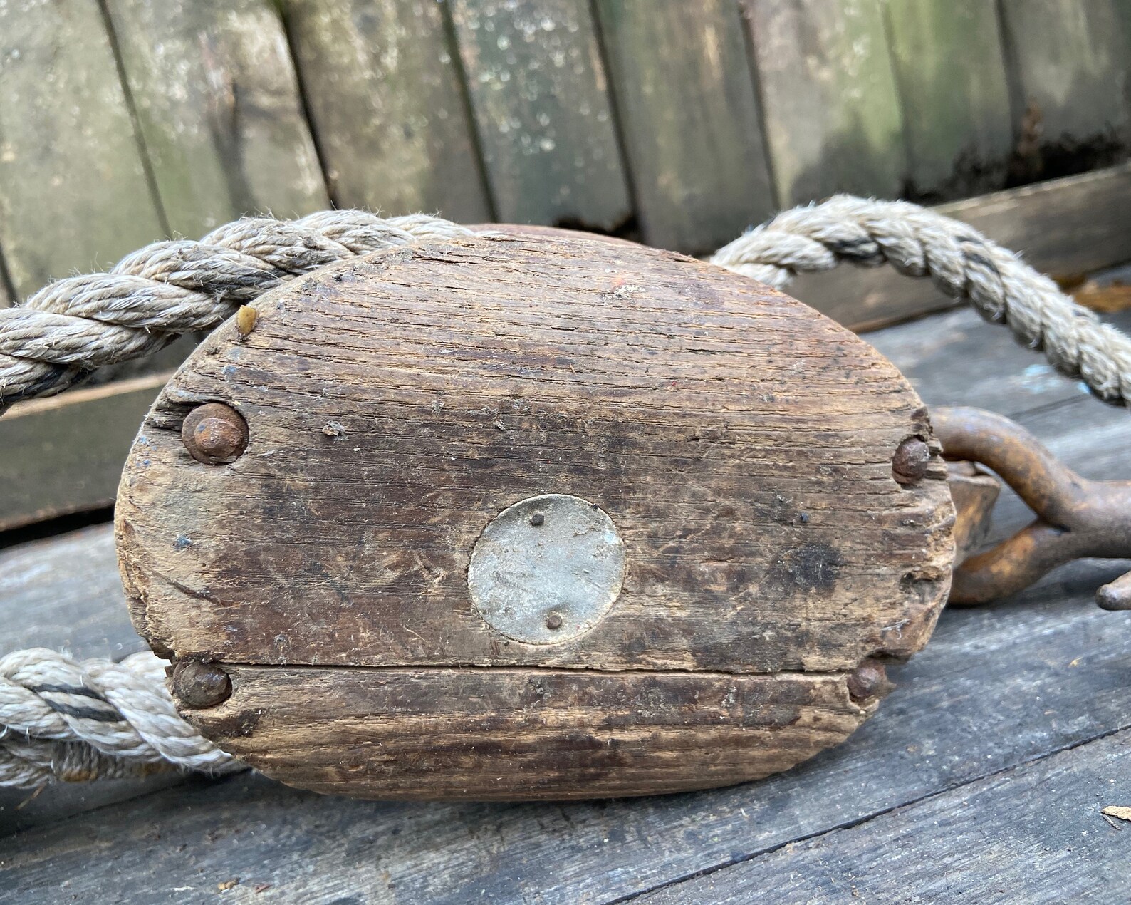 Antique Wooden Pulley System Primitive Rustic Home Decor Etsy