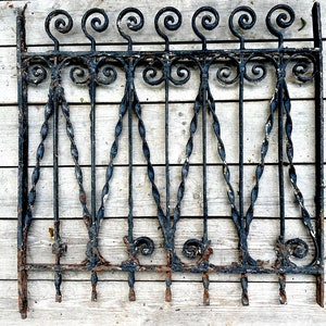 1800s Wrought Iron Gate HEART Gate Antique Metal Grate Cover Window Gate Antiques Victorian Gothic Revival Ornate Garden Decor