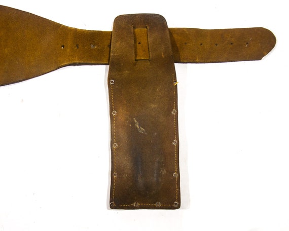Leather Motorcycle Belt Antique Kidney Belt Tool … - image 9