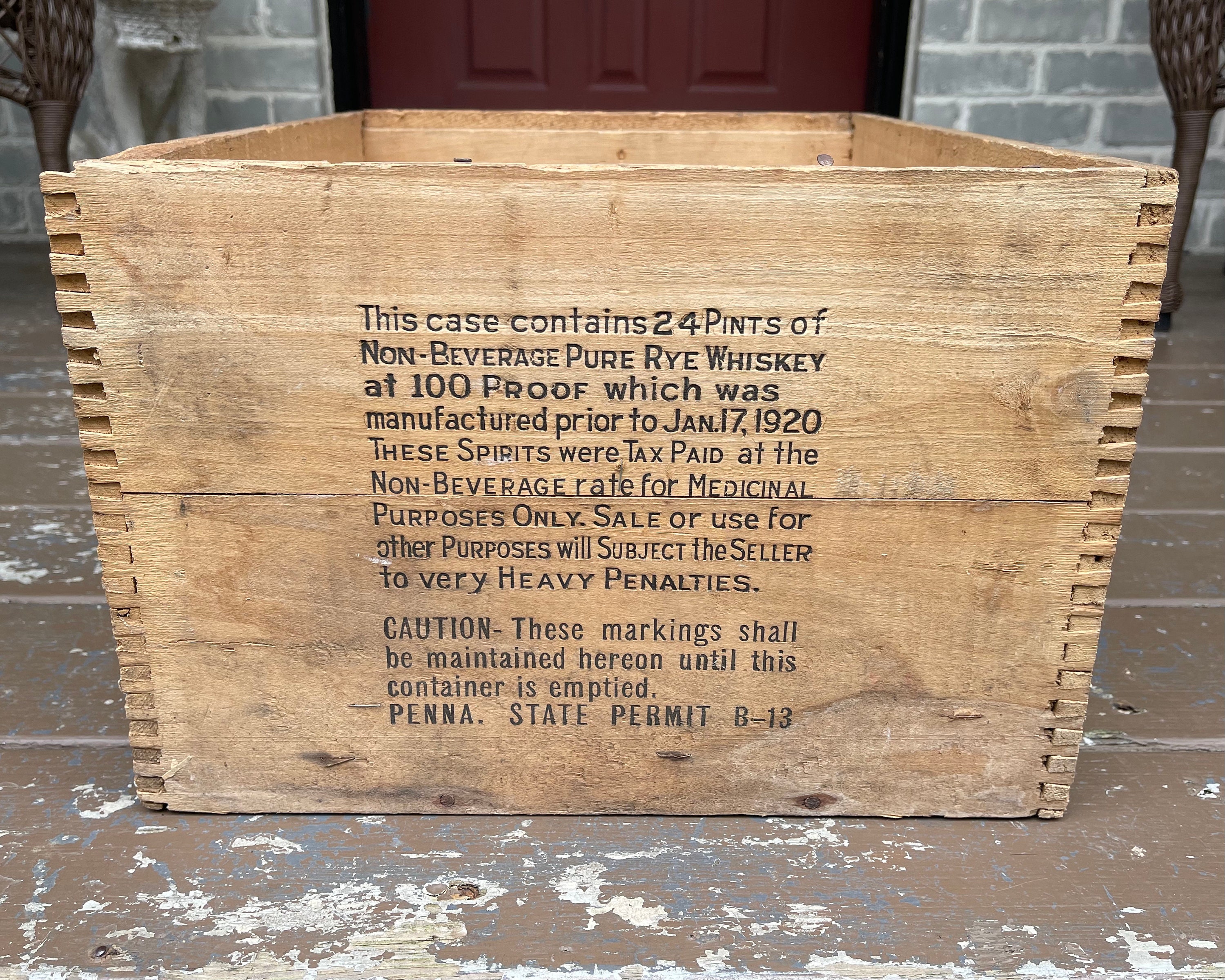 Sold at Auction: Old Overholt Rye Whiskey wooden crate