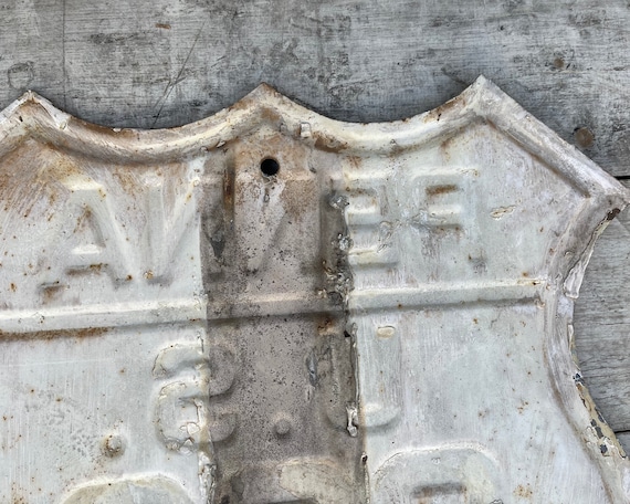 Vintage Pennsylvania Route 322 Shield Sign: Embossed Steel, 1930s