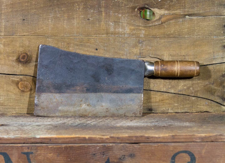 LARGE Antique Meat Cleaver Heavy 1800s Butchers Slaughter Etsy