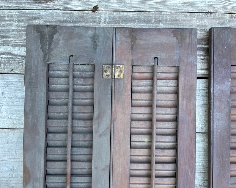 Antique Shutters Doors Louvered Panel Doors Interior Etsy