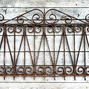 Antique Garden Fence, Wrought Iron Gate, Victorian HEART Gate, Outdoor Decorations, Old Chippy, Shabby Chic Decor, Window Gate, Yard Art